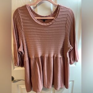 Gigio Medium Mauve balloon sleeve babydoll top